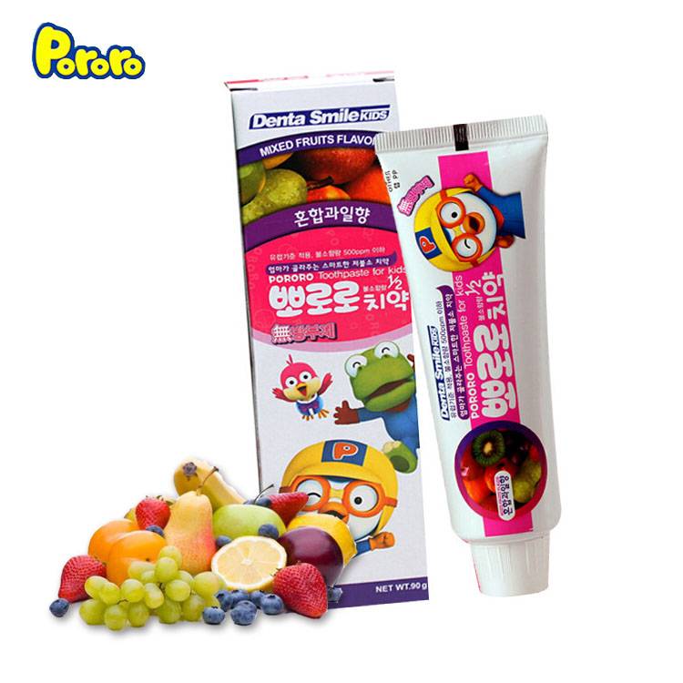 Pororo Dental Smile Kids Toothpaste 90g For Children (3 Year Over) Mixed Fruits Flavor